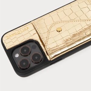 Bandolier Luxe Gold and Black Croc Phone Case